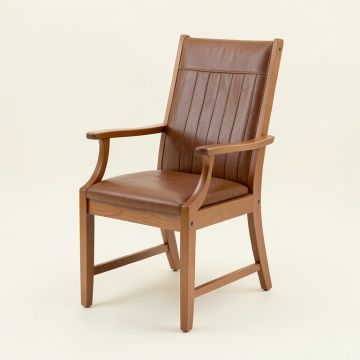 Willeford Slatted High Back Genuine Leather Upholstered Dining Chair (synthetic illustration; no displayed measurements)
