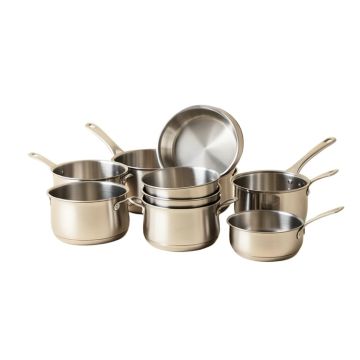 Ayesha Home Collection Stainless Steel Cookware Set , 11-Piece