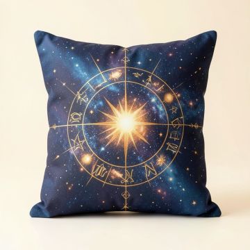 Constellation Zodiac Circle Sun Square Pillow Cover (synthetic illustration; no displayed measurements)