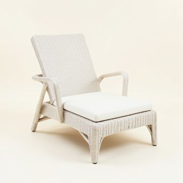 Stone Branch Outdoor Lounge Chair - White (synthetic illustration; no displayed measurements)