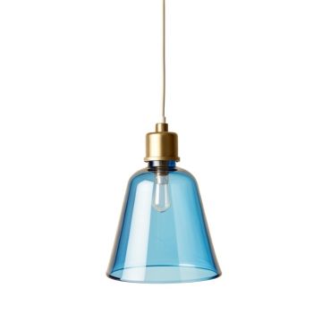 Fern Brook Pendant Light Suspended From One Plain Cable - Blue