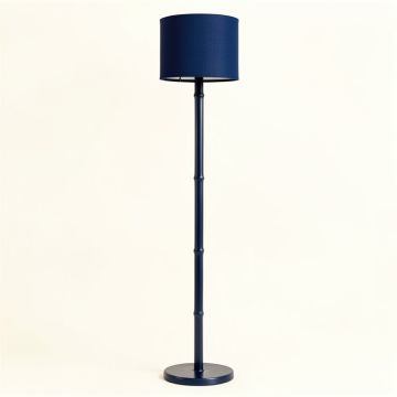 Rowan Bluff Floor Lamp With A Plain Fabric Shade - Navy (synthetic illustration; no displayed measurements)