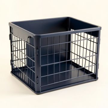 Willow Arc Empty Furniture-Style Pet Crate - Navy (synthetic illustration; no displayed measurements)