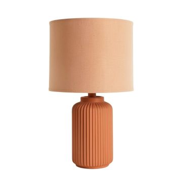 Rowan Dale Table Lamp With A Plain Fabric Shade - Terracotta