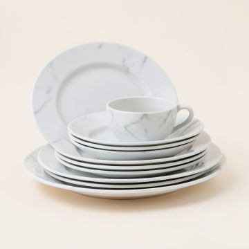Witten Marble 16 Piece Dinnerware Set , Service For 4 (synthetic illustration; no displayed measurements)