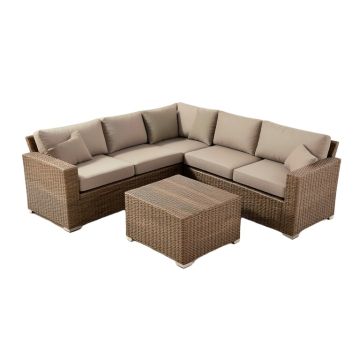 Outdoor Patio 7 Piece Rattan Sectional Seating Group With Cushions