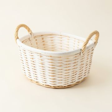Moss Crest Empty Storage Basket - White (synthetic illustration; no displayed measurements)