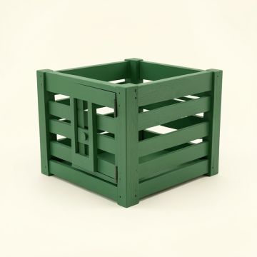 Lake Bridge Empty Furniture-Style Pet Crate - Green (synthetic illustration; no displayed measurements)