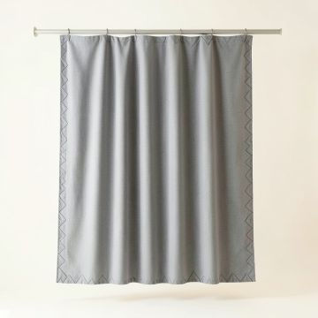 Sage Crossing Shower Curtain Hanging Flat From A Plain Rod - Gray (synthetic illustration; no displayed measurements)