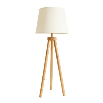 Briar Canyon Floor Lamp With A Plain Fabric Shade - Ivory