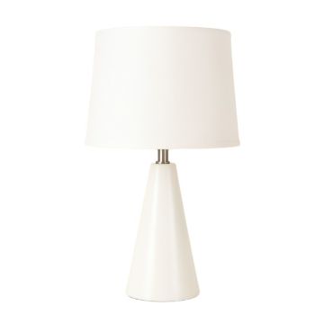 Ash Arc Table Lamp With A Plain Fabric Shade