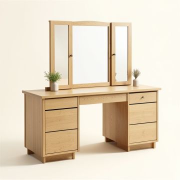 Marane Oak Vanity Set (synthetic illustration; no displayed measurements)