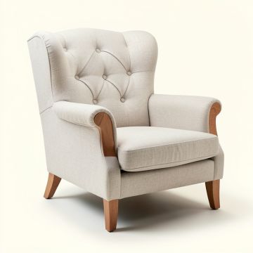 Kurt 32 '' W Tufted Linen Wingback Chair (synthetic illustration; no displayed measurements)