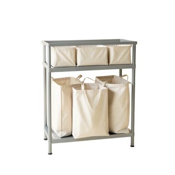 Hill Branch Laundry Sorting Station With Plain Removable Bags - Gray
