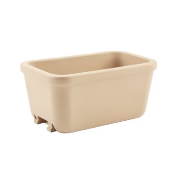 Cedar Crest Empty Railing Planter With Integral Brackets - Beige