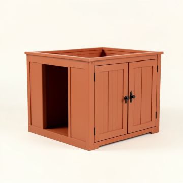 Meadow Field Empty Furniture-Style Litter Enclosure - Terracotta (synthetic illustration; no displayed measurements)