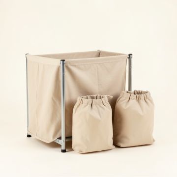 Maple Canyon Laundry Sorting Station With Plain Removable Bags - Beige (synthetic illustration; no displayed measurements)