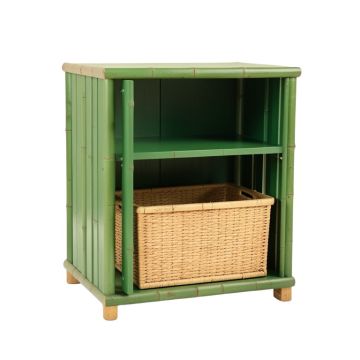 Lake Crest Freestanding Pull-Out Hamper Cabinet - Green