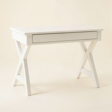 Rowan Crest Writing Desk - White (synthetic illustration; no displayed measurements)