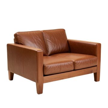 Hailee 84 '' Genuine Leather Square Arm Sofa