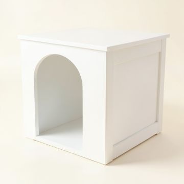 Laurel Edge Empty Furniture-Style Litter Enclosure - White (synthetic illustration; no displayed measurements)