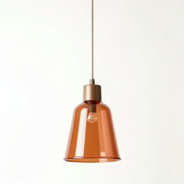 Pine Crossing Pendant Light Suspended From One Plain Cable - Terracotta (synthetic illustration; no displayed measurements)
