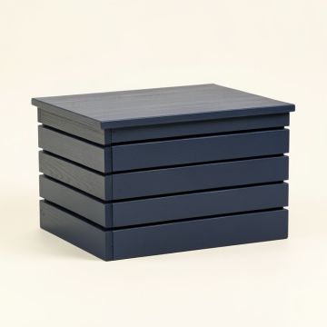 Stone Bluff Closed Outdoor Storage Box - Navy (synthetic illustration; no displayed measurements)