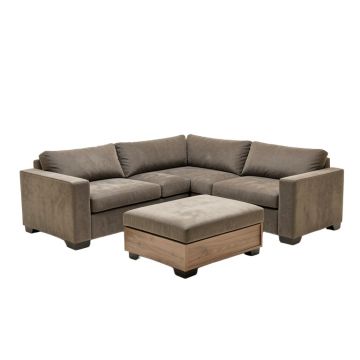 Agenor 142 '' Wide Microfiber/Microsuede Left Hand Facing Modular Sectional With Ottoman