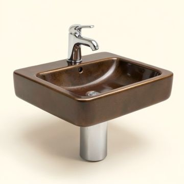 Vitreous China Rectangular Vessel Bathroom Sink With Faucet And Overflow (synthetic illustration; no displayed measurements)