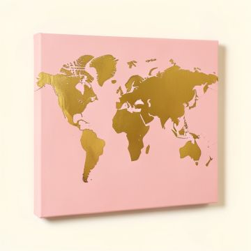 World Map 4 Canvas Art (synthetic illustration; no displayed measurements)