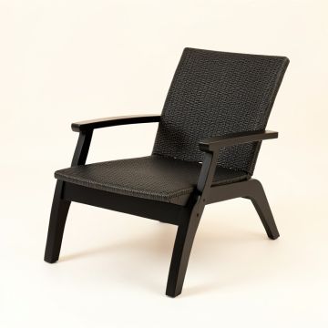 Dune Bridge Outdoor Lounge Chair - Black (synthetic illustration; no displayed measurements)