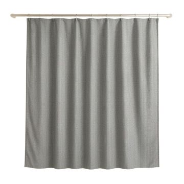 Rowan Arc Shower Curtain Hanging Flat From A Plain Rod - Gray