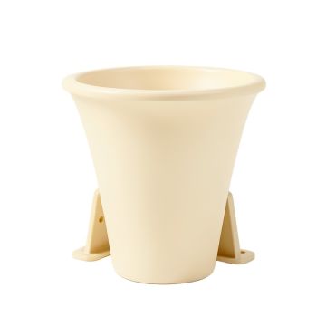 Olive Bridge Empty Railing Planter With Integral Brackets - Cream