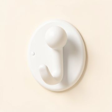 Pine Bend Wall-Mounted Robe Hook - White (synthetic illustration; no displayed measurements)