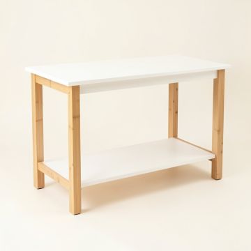 Linden Arc Empty Workshop Workbench (synthetic illustration; no displayed measurements)