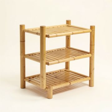 Bamboo Entryway 8 Pair Shoe Rack (synthetic illustration; no displayed measurements)