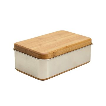 Stainless Steel Bread Box With Bamboo Cutting Board