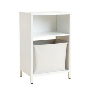 Elm Crest Freestanding Pull-Out Hamper Cabinet - White