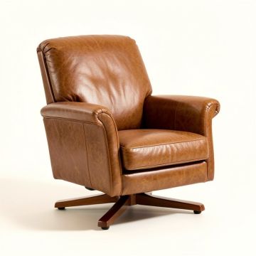 Ethridge 44 '' Wide Top Grain Leather Club Chair (synthetic illustration; no displayed measurements)