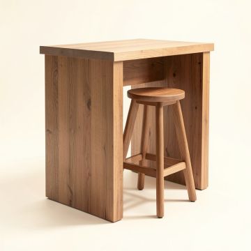 Solid Wood Counter & Bar Stool (synthetic illustration; no displayed measurements)