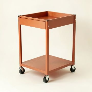 Shore Dale Empty Rolling Workshop Cart - Terracotta (synthetic illustration; no displayed measurements)