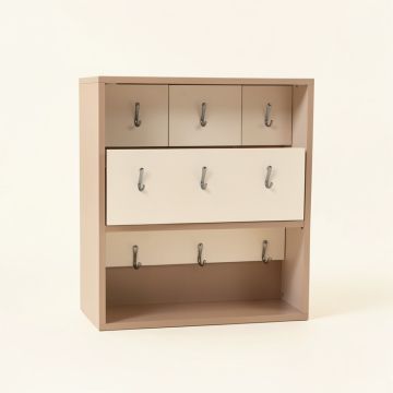 Jewelry Organizer With 30 Hooks And Cosmetics Shelf (synthetic illustration; no displayed measurements)