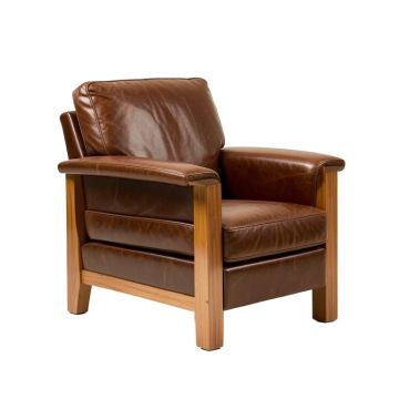 Luigi 48 '' Wide Top Grain Leather Armchair (synthetic illustration; no displayed measurements)