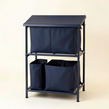 Cliff Canyon Laundry Sorting Station With Plain Removable Bags - Navy (synthetic illustration; no displayed measurements)