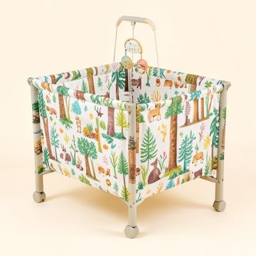 Happy Camper Forest Nursery Crib Musical Mobile (synthetic illustration; no displayed measurements)