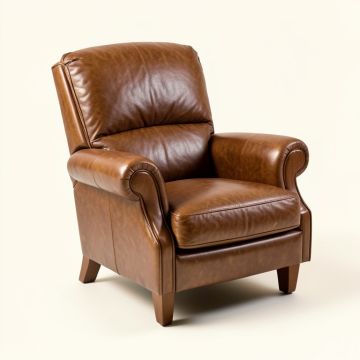 32 '' Wide Full Grain Leather Club Chair (synthetic illustration; no displayed measurements)