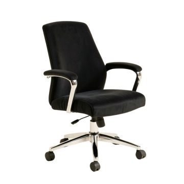 M64 Flock Office Chair , In Velvet In , Chrome