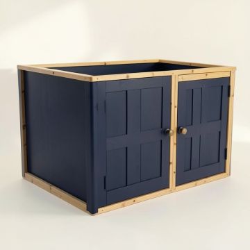 Rowan Edge Empty Furniture-Style Litter Enclosure - Navy (synthetic illustration; no displayed measurements)