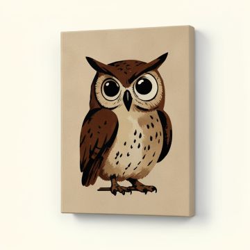 Abstract Owl Graphic Art On Wrapped Canvas (synthetic illustration; no displayed measurements)
