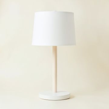 Stone Branch Table Lamp With A Plain Fabric Shade - White (synthetic illustration; no displayed measurements)